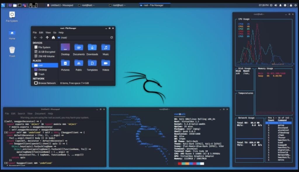 Kali Linux هو نظام تشغيل يعتمد على Linux مصمم خصيصًا لاختبار الاختراق (Penetration Testing). يعتبر أداة أساسية لكل من يرغب في تعلم اختبارات الاختراق والتعامل مع الثغرات الأمنية في الأنظمة والشبكات.