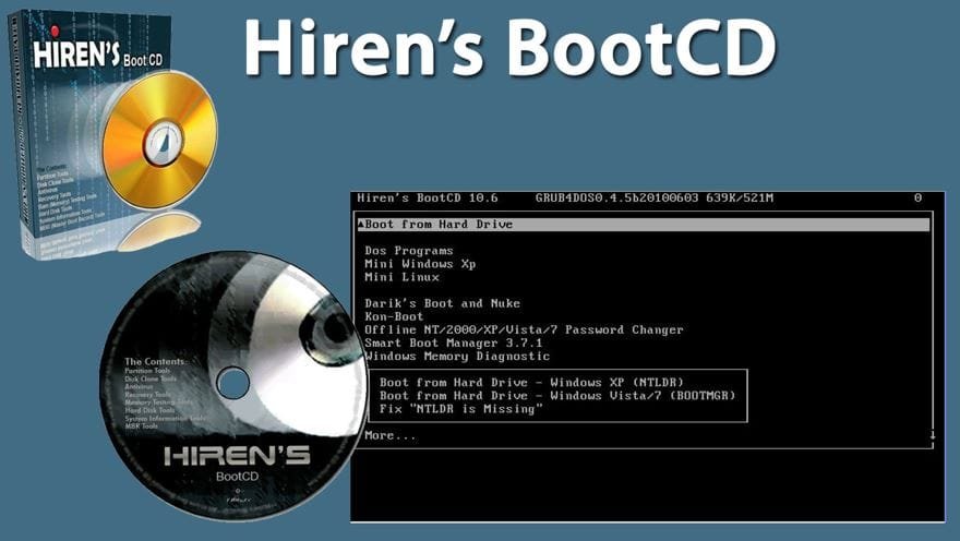 اسطوانة Hiren CD هي واحدة من الأدوات الأساسية
