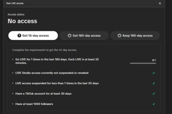 شروط استخدام Tiktok Live Studio الشرط الأول