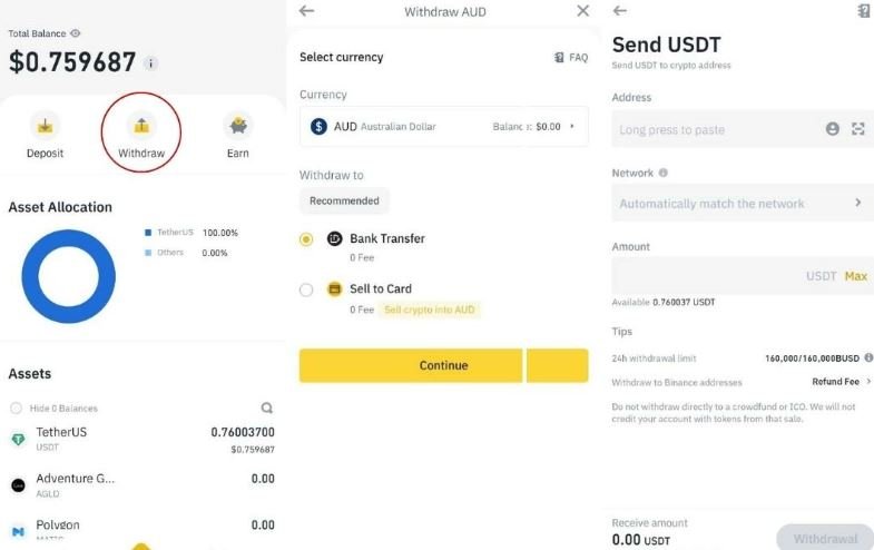 الإيداع في Binance الإمارات