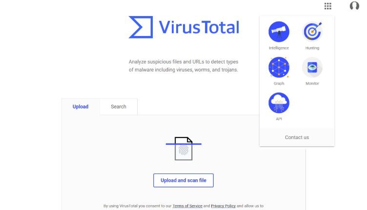 VirusTotal - فحص الملفات والروابط أونلاين