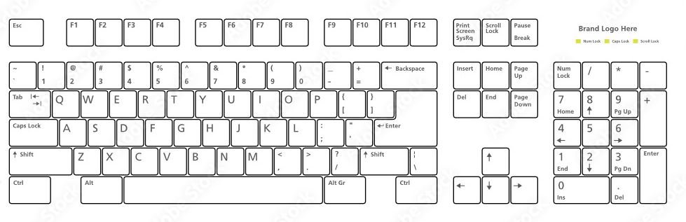 لوحة مفاتيح 101 مفتاح (101-Key Keyboard)