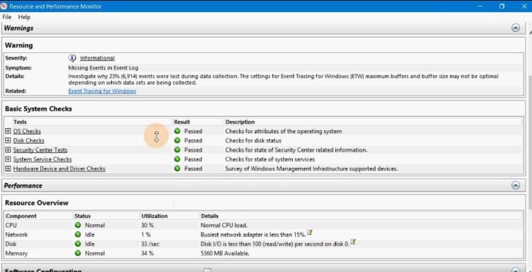 تشغيل أداة تحسين الأداء Performance Monitor